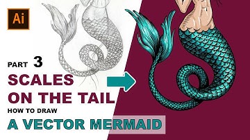 Mermaid Illustration Process in Adobe Illustrator Speed Art