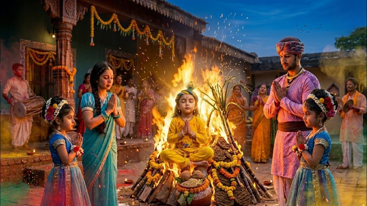 होलिका दहन विषेष | जब जलती चिता में बैठे नन्हे कान्हा | Yashomati Maiyaa Ke Nandlala | Krishna Leela