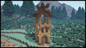Minecraft: How to build a wooden Watchtower [ Tutorial ]