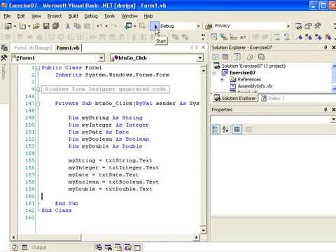 Vb.net Programming. 07b - Exercise - YouTube