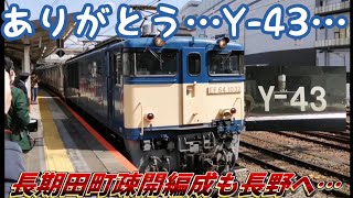 【後ろの幕はまさかのエアポート成田幕】横須賀線E217系Y-43編成NN廃車回送EF64-1032牽引八王子駅発車
