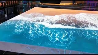 Wave effect interactive LED floor screen, used in bar decoration