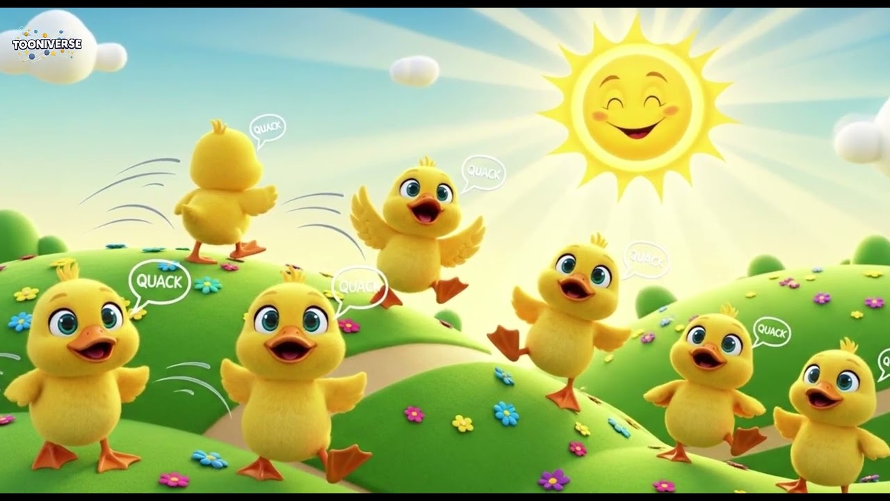 Six Little Ducks – Cartoon Song for Kids to Play and Sing