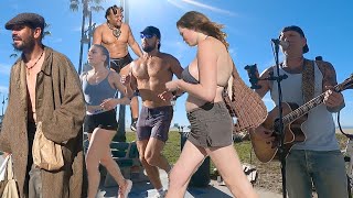 Busy Venice Beach Tour: People Watching, Music, Puppies for Sale, Oceanarium, Dragon, Tourists