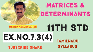11th Std Maths Ex.7.3(4) Solve by using Factor theorem Show that | b+c a a^2| = (a+b+c)(a-b)(b-c)