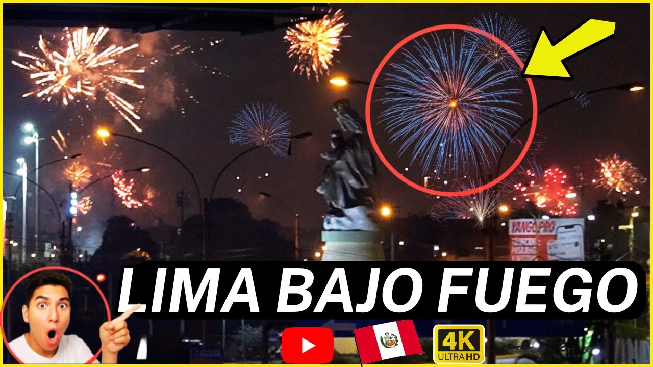 NO ES UNA GUERRA ES EL AÑO NUEVO 2026 PERUANO| bombardeo de colores en Lima.