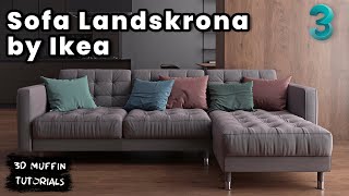 3ds max modeling tutorial | Sofa Landskrona | corona renderer | 3ds max modeling