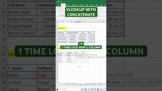 Excel hacks# Vlookup with concatenate |excel tutorial | excel tutoring | shorts feed | excel