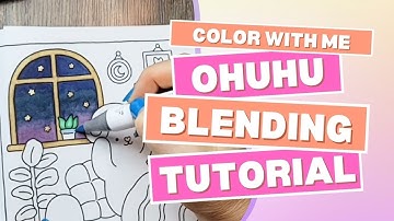 Coloring Tutorial Blending a Night Sky with Ohuhu Alcohol Markers | Cozy Coloring Session Timelapse