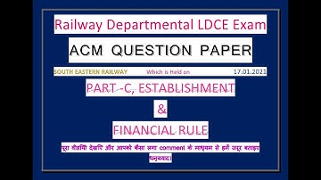 ACM QUESTION SER (PART C-ESTABLISHMENT AND FINANCE)