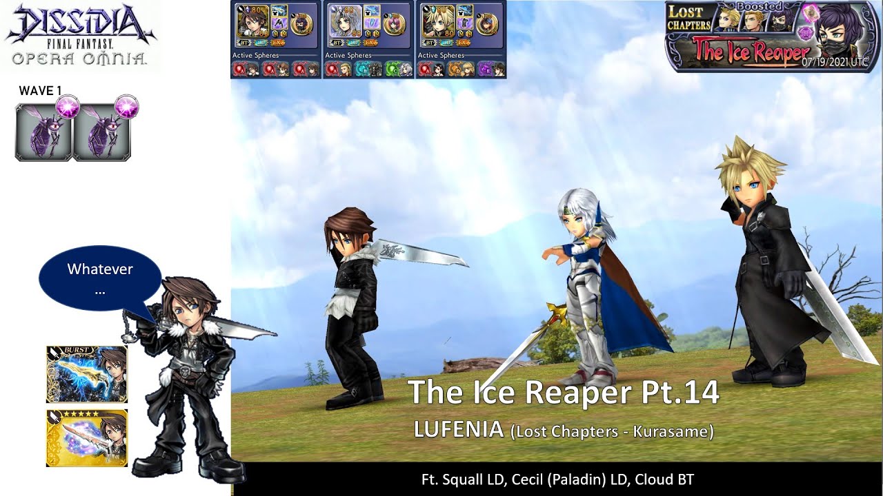 DFFOO GL (The Ice Reaper Pt.14 LUFENIA) Squall LD, PCecil LD, Cloud BT