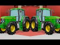 Variously Colored Tractors on an Animated Farm  and Farm Work in the Fairy Tale Compilation