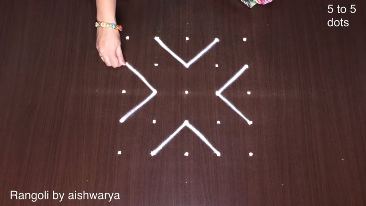 Chinna Muggulu Designs 5 Into 5