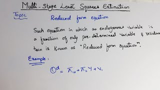 Reduced Form // Identification// Econometrics