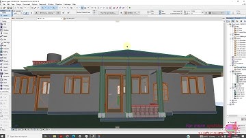 How to Design with Cadimage in Archicad || Roof, column cover, Gatter, down pipe design Archicad 19