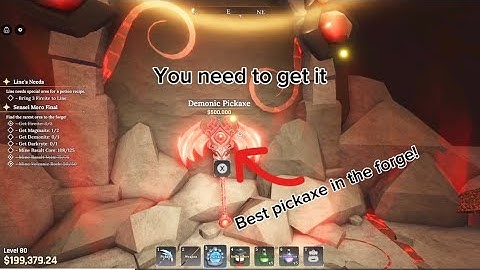 How to get into the demonic pickaxe area, without (DEMON Race) (Roblox the Forge)