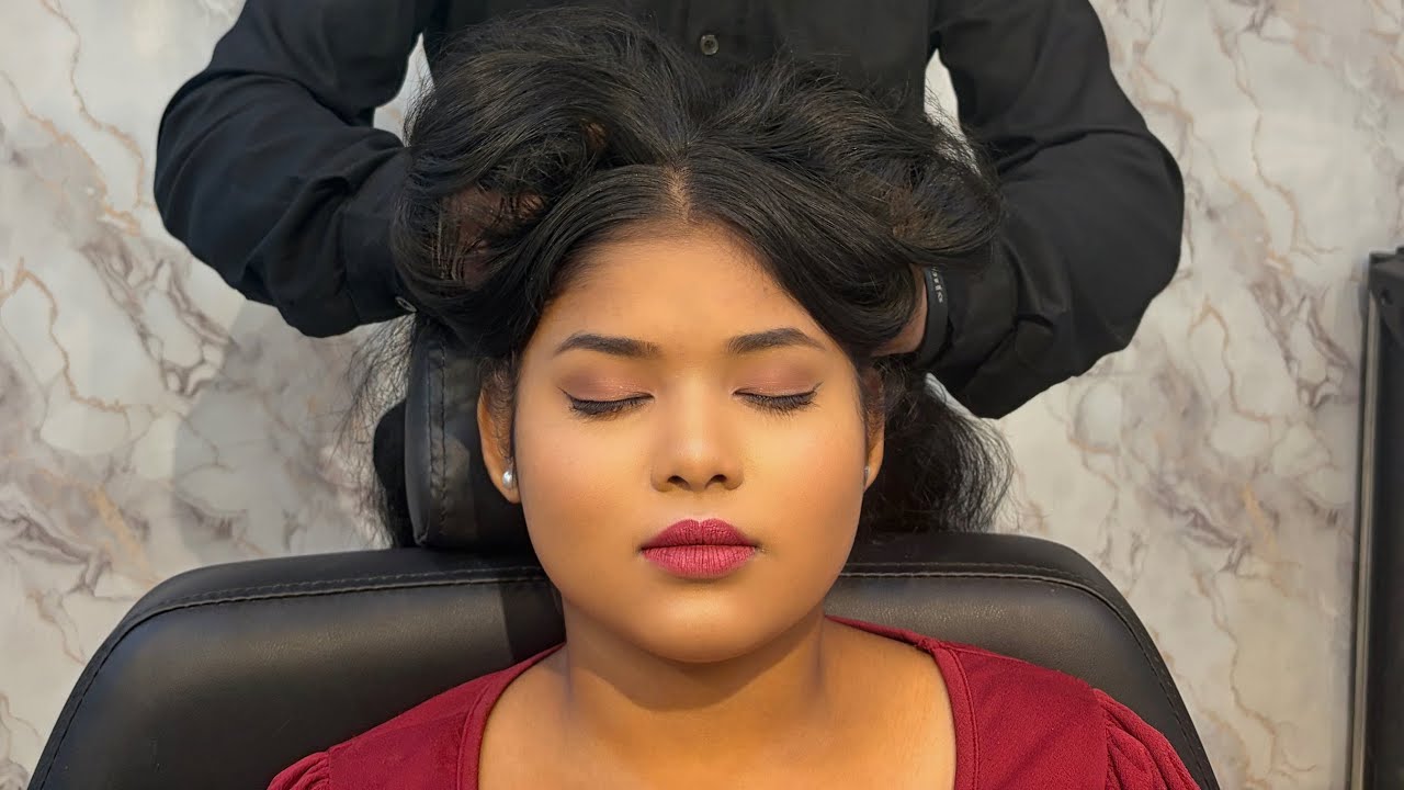 ASMR BEAUTIFUL LADY FULL RELAXING HEAD MASSAGE BY A HAIRDRESSER || ASMR FULL RELAXING HEAD MASSAGE