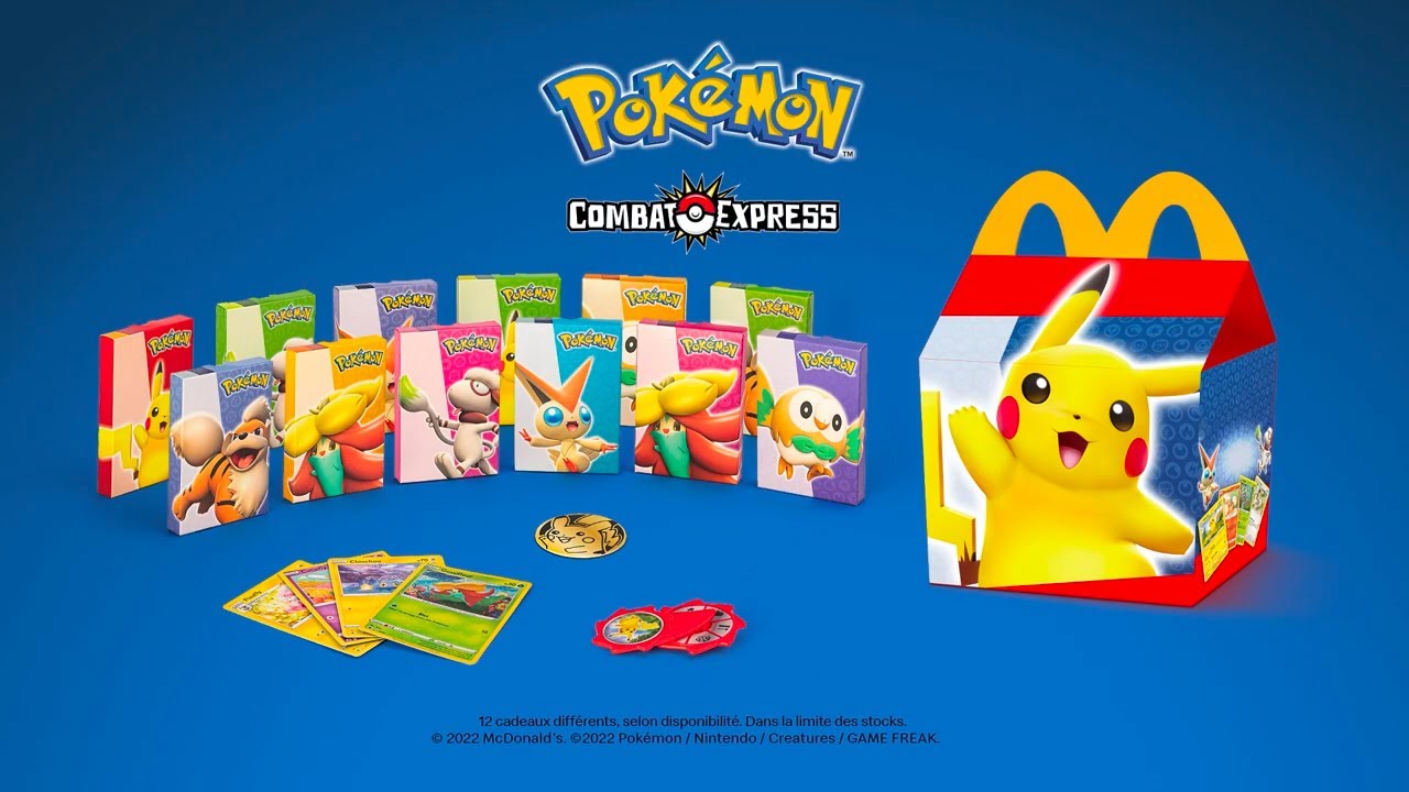 Méqui on X: Para celebrar os 25 anos de Pokémon, vamos embarcar em uma  nova aventura com o McLanche Feliz. São 4 Pokémon game cards + 1 brinquedo  de papel sortido para