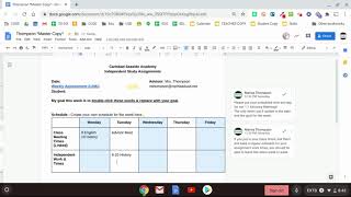 Weekly Assignments & Advisor Meeting Sheet