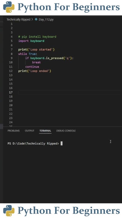 Get Keyboard Inputs With Python | Python For Beginners - YouTube