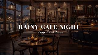 3+ Hours Deep Focus • Cozy Rainy Café Night Ambience (4K) • Soft Sax & Piano Smooth Jazz screenshot 4