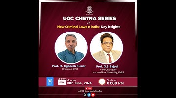 LIVE | UGC CHETNA SERIES | New Criminal Laws in India #criminallaw #awareness