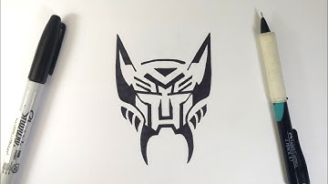 How to draw Transformers Logo Autobots + Maximals with makers pen