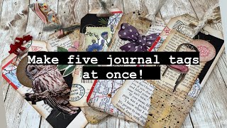 Stack-‘n-Whack technique is great for fast, mass-made journal tags | #junkjournalideas