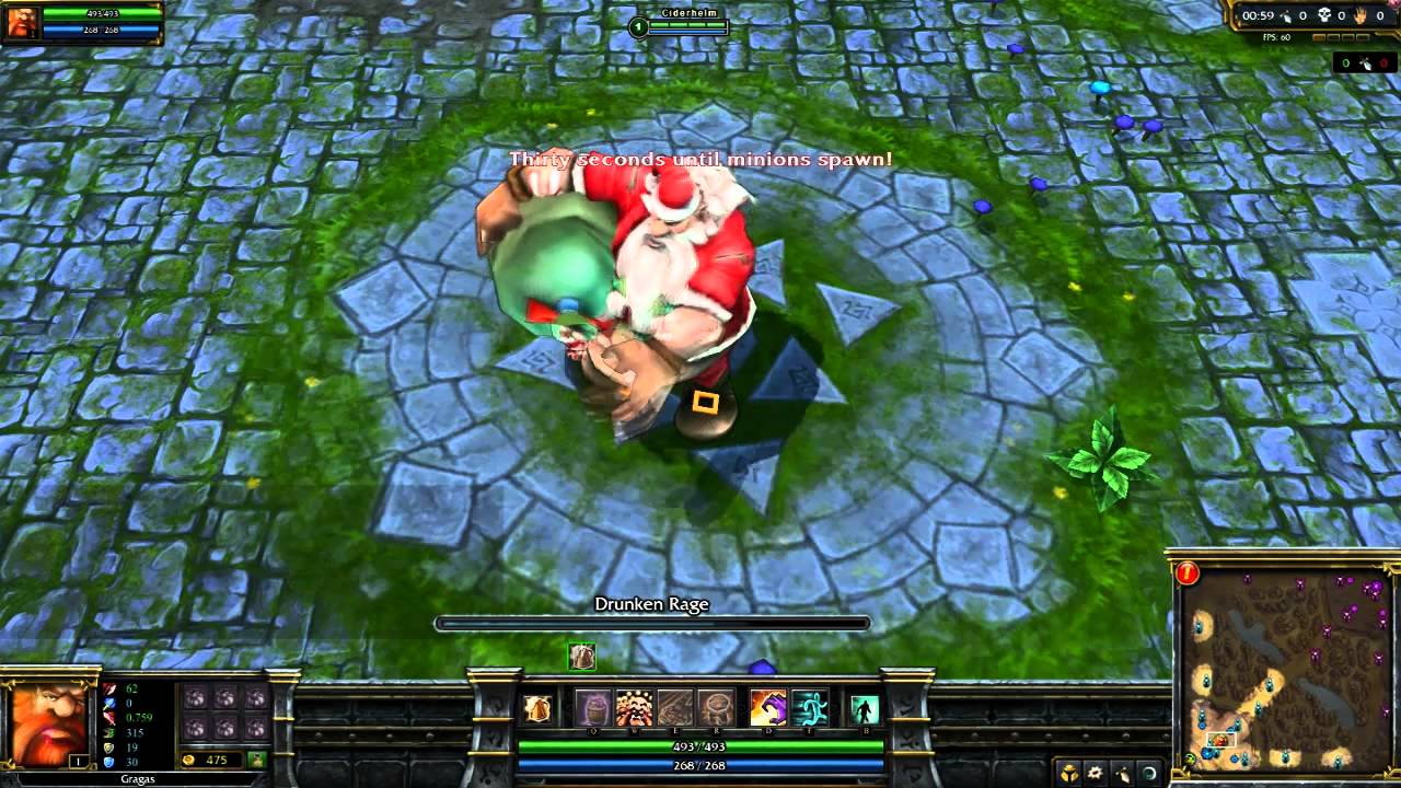 League Of Legends Santa Gragas Limited Edition In Game Skin Artwork Youtube