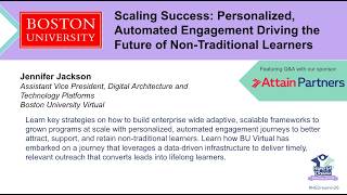 HED26: Scaling Success: Personalized, Automated Engagement Driving the Future of Non-Trad Learners