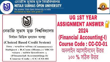CC-CO-01 ASSIGNMENTS ANSWER|| NSOU B.com Honours HCO CC-CO-01 ASSIGNMENTS @nsousupport