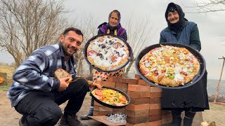 Бабушка готовит лучшую пиццу в деревне! Сельский кавказский деревенский образ жизни