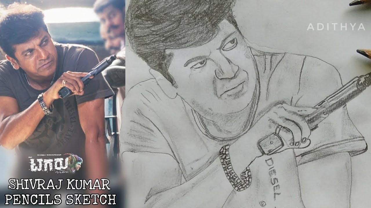 Tagaru Draw Shivrajkumar sketch | TAGARU | By Fan Adithya - YouTube