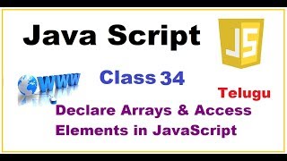 How to Declare Arrays and Access an Elements in JavaScript Telugu | VLR Training Class 34