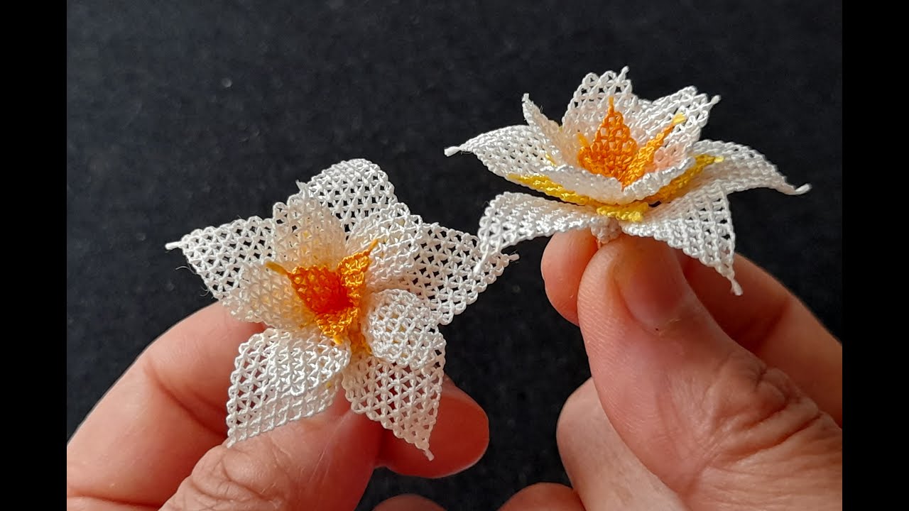 İğne Oyası Modeli.(Flower Desing)Needle Lace. YouTube