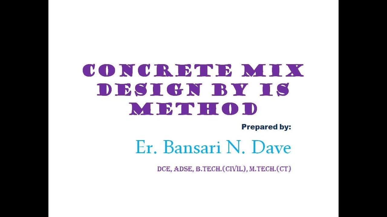 Concrete Mix Design M20 (Part1) for Civil Engineering Students YouTube