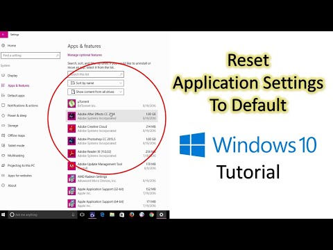 How to Reset Applications to Default Settings on Windows 10 Tutorial hqdefault