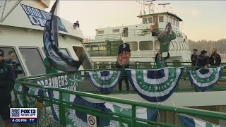 Mariners flags and banners flying on Washington State Ferries | FOX 13 Seattle