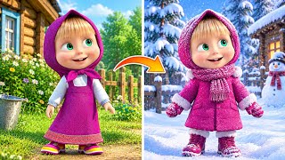 Simple Life vs Winter Life ❄️💖 | Masha AI Cartoon Transformation