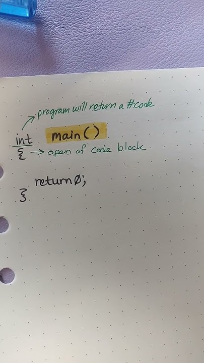 main() is the starting point of programs (C++ in 60 seconds) # ...