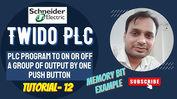 Twido PLC Training 12 - PLC program to on or off a group of output by one Push button