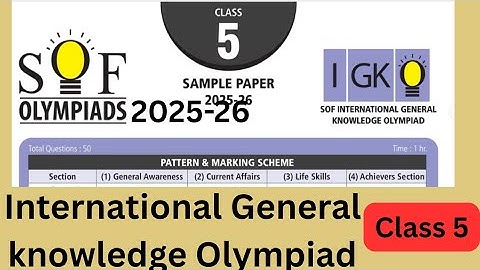 #Favfive | SOF International general knowledge Olympiad Class 5 sample paper| IGKO 2025-26 | #igko 