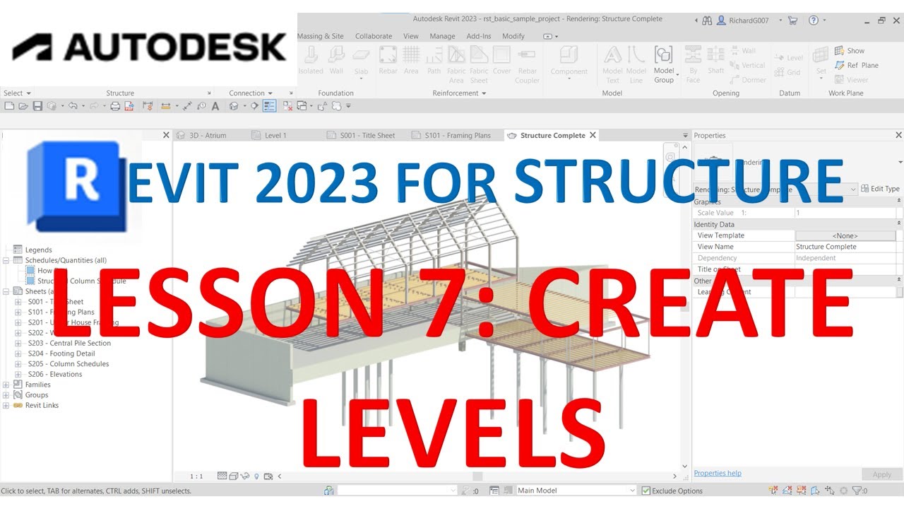 REVIT 2023 STRUCTURE: LESSON 7 - CREATE LEVELS - YouTube