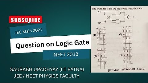 The truth table for the following logic Gate is | JEE Main 2021 | NEET 2018 | Logic Gate