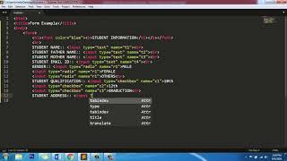 How to Create Form in HTML Student Information- By Urvashi Gusain
