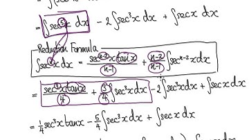 Video 2034.4 - Integrate tan^4x secx - Reduction formula - Practice