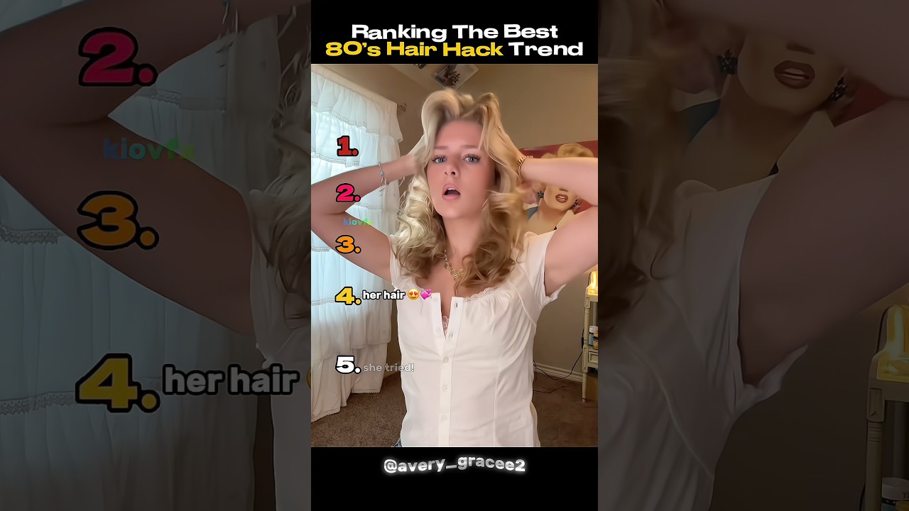 Ranking the Best 80&rsquo;s Hair Hack Trend ✨ #shorts #hair #makeup