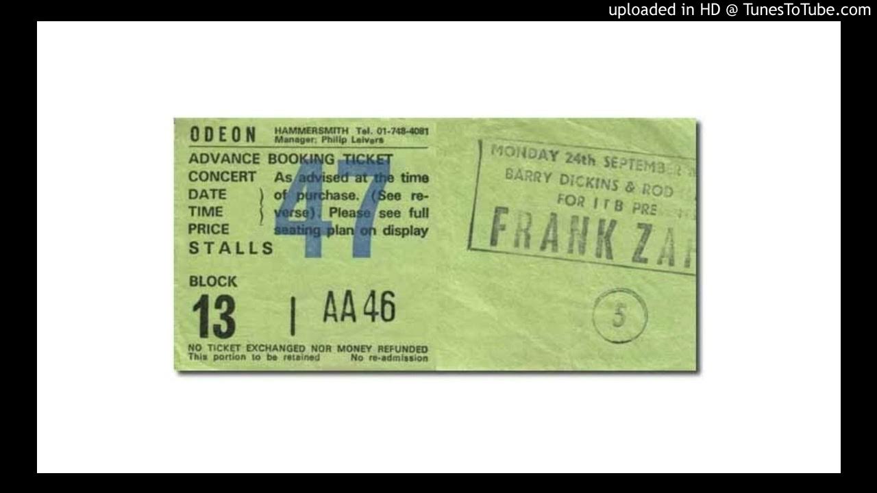 Frank Zappa Roland Hyams Rap/Chunga's Revenge, Hammersmith Odeon
