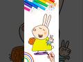 Draw Peppa Pig Rabbits | Draw Peppa Mummy Rabbit Happy 🌈🐰 #peppapig #cartoon #short #halloween