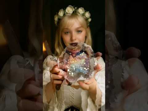 Misa Amane Cosplay ASMR: Cutting a "Geode" Crystal Soap (Crunchy & Colorful)